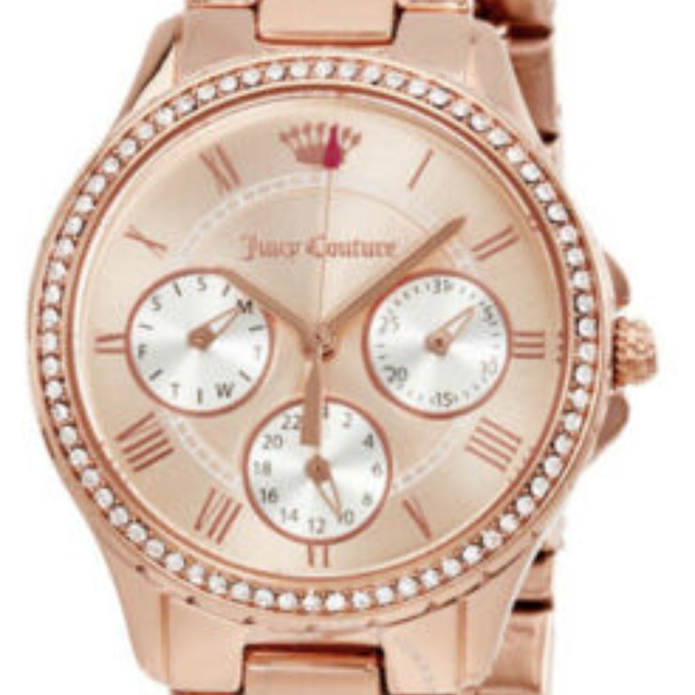 JUICY COUTURE GWEN ROSE GOLD CHRONOGRAPH WATCH~NEW - Picture 10 of 14